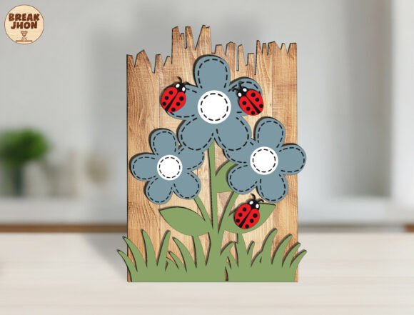 3D Layered Flower Garden Sign SVG