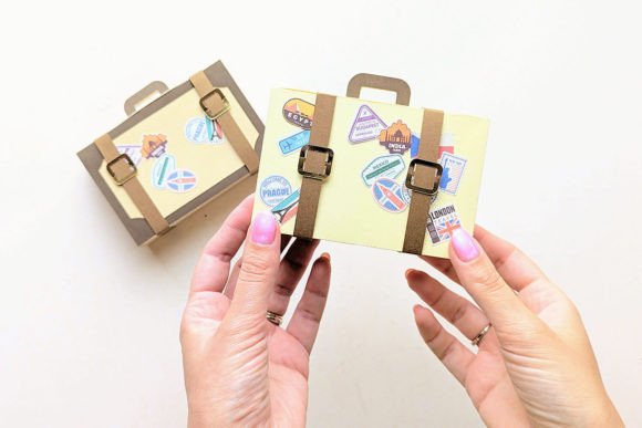 3D Paper Suitcase Gift Box SVG