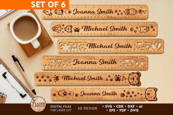 Custom Rulers Set 3D Design Templates