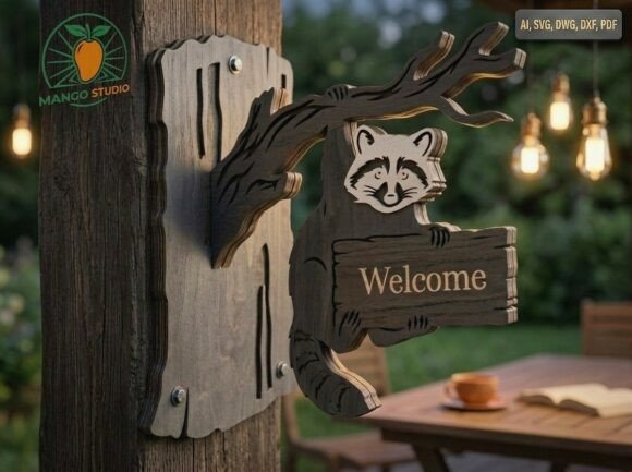 Evaluating the 3D Raccoon Welcome Sign Layered 3mm for Custom Craft Projects