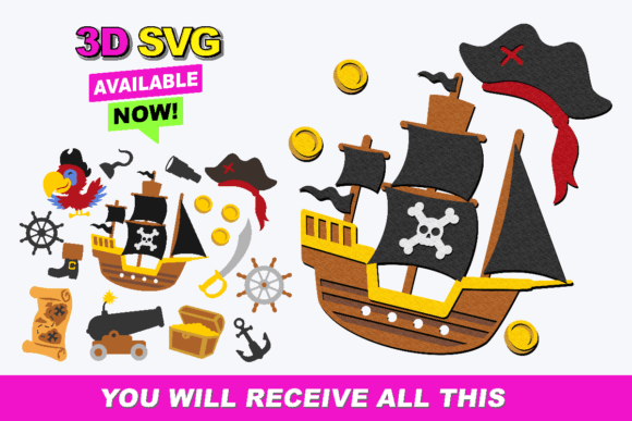 Mastering the Art of Niche Design with Pirate Silhouette Elements 3D SVG