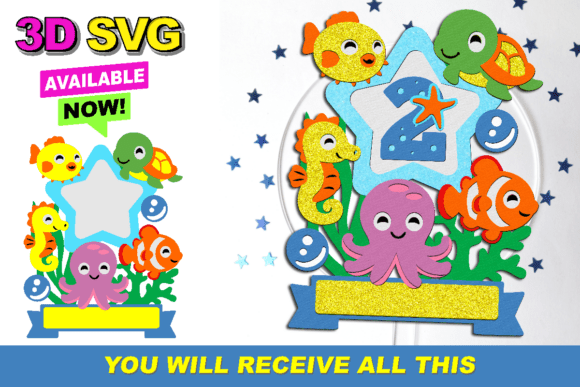 Ocean Cute Baby's Cake Topper 3D SVG: The Ultimate Digital Tool for Memorable Celebrations