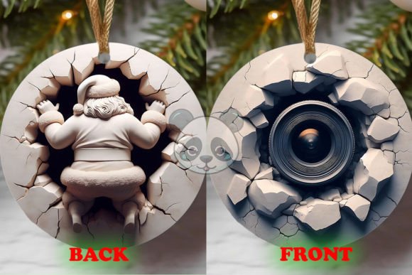 Santa Cam 2 Side 3D Christmas Ornament