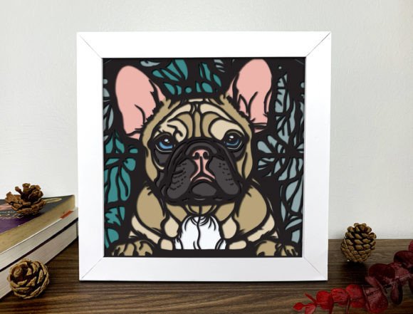 Unleash Your Creativity with the Bull Dog Stained Glass 3D Shadow Box Svg